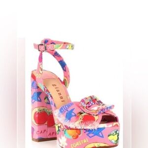 New without tags: Gianni Bini Colorful Tobias Printed Platform Buckled Sandals